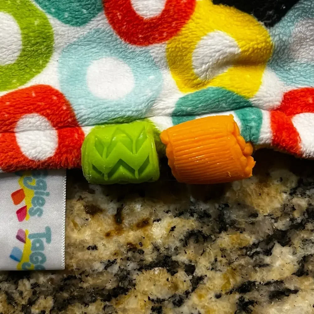 Bright Starts Taggies Baby Security‎ Blanket Lovey Yellow Colorful Circles